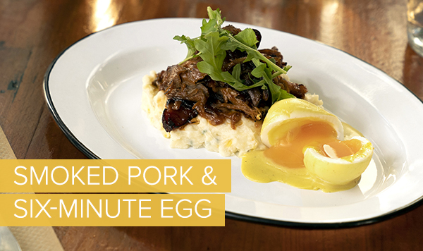 Smoked pork & six minute egg