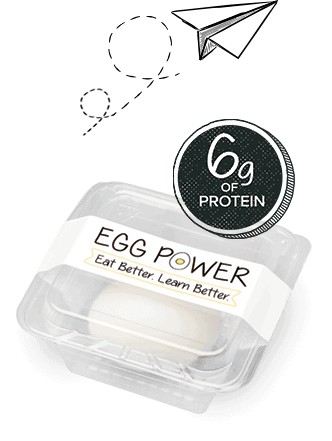 egg in a portable container with the text 6g of protein