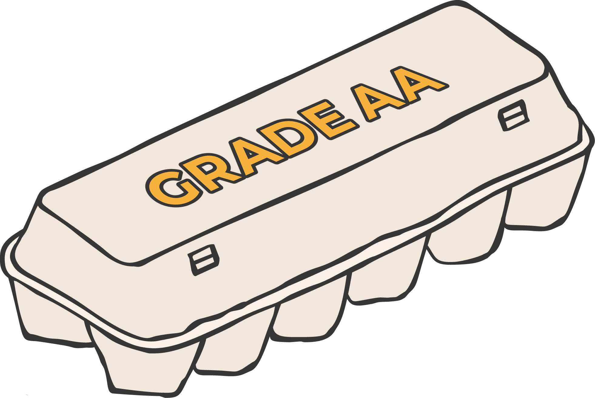 illustration of egg carton with the words "Grade AA" on it